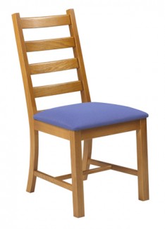Ladder Chair w\/Upholstered Seat & Wood Back